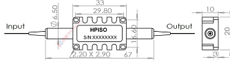 CHPPMI-1080-2W - компактный высокомощный линейный оптоволоконный изолятор с сохранением поляризации 1064 нм - серия 2 Вт фото 1
