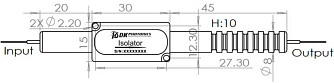 HPPII-1550 - высокомощный линейный оптоволоконный изолятор 1550 нм фото 1